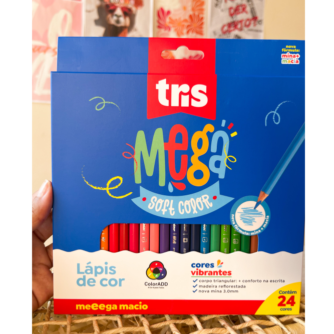 Lápis de cor Mega Soft Color 24 cores | TRIS