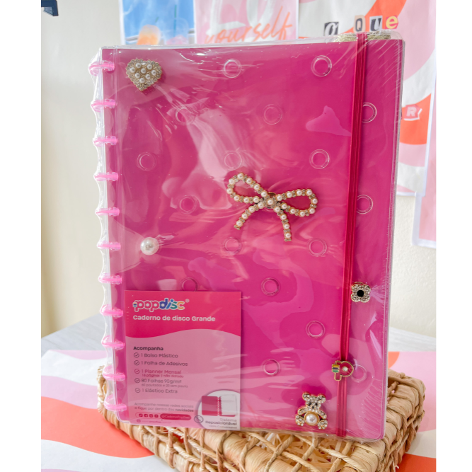 Caderno de disco Grande Pop Pin Rosa | Pop disc