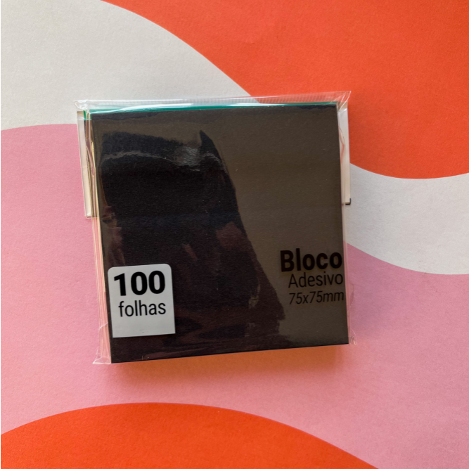 Bloco Adesivo Preto Quadrado com 100 folhas