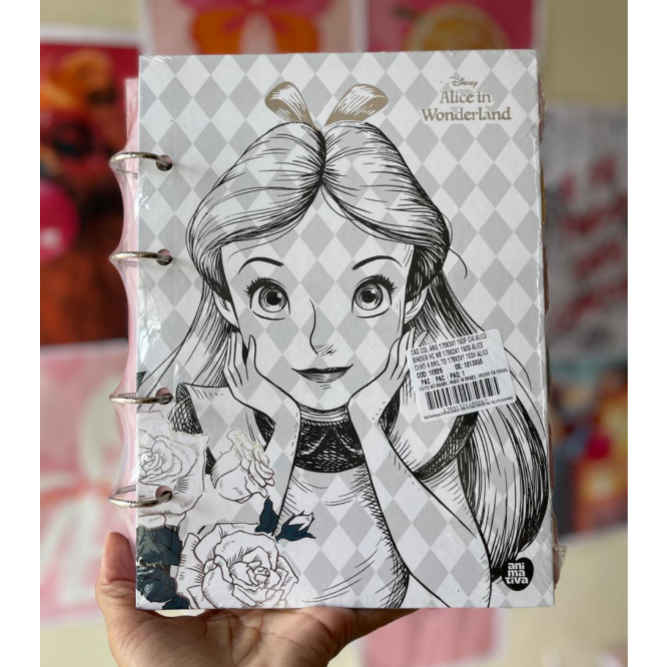 Caderno argolado (fichário) Alice | Animativa