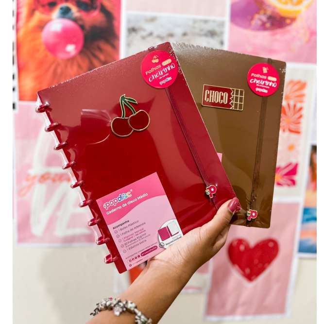 Caderno de Disco ChocoCherry Médio | Pop Disc