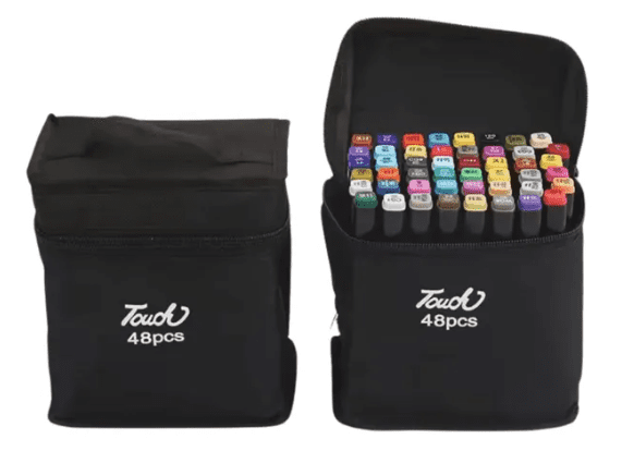 Marcador TOUCH Ponta Dupla para COLORIR - Maleta 48 Cores