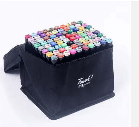 Marcador TOUCH Ponta Dupla para COLORIR - Maleta 80 Cores