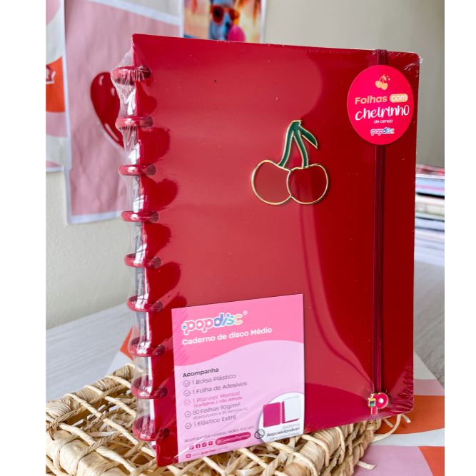 Caderno de Disco ChocoCherry Médio | Pop Disc