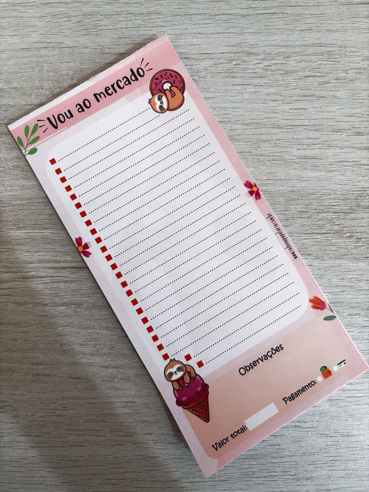 Kit planner Preguiça | Blocos Destacáveis